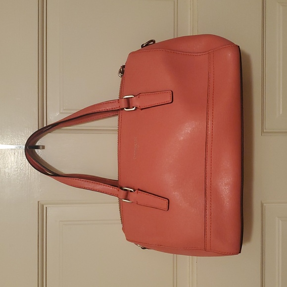 Coach Coral Pinky Leather Satchel.10w.6.h - Picture 1 of 8